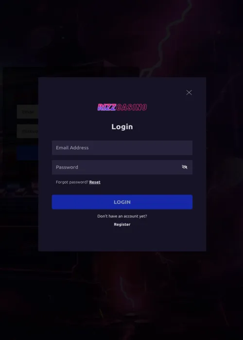 Accès espace membre protégé Rizz Casino