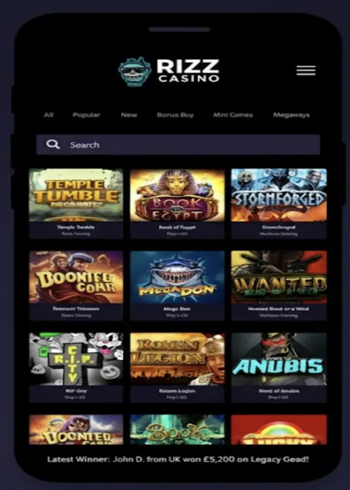 App mobile plateforme télécharger Rizz Casino